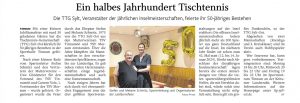Read more about the article Die TTG Sylt feierte ihr 50jähriges Bestehen
