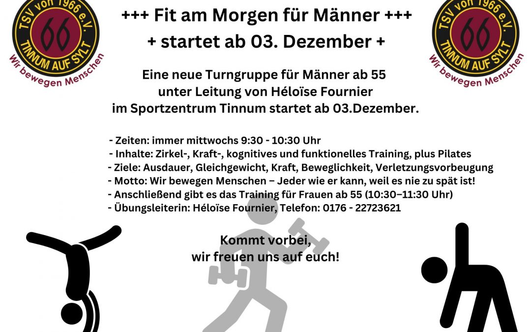 Neues Angebot für Männer ab 55 Jahren